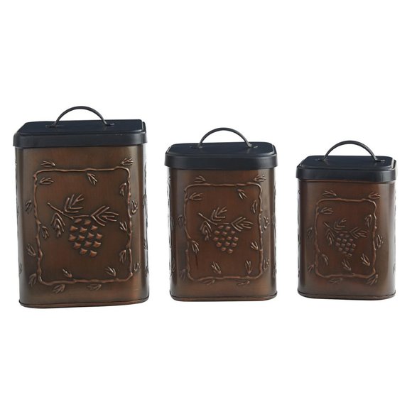 VALLEY PINE CANISTERS SET OF 3 NEW